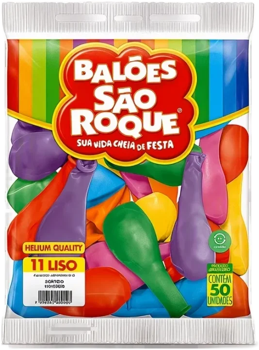 Balão de Festa Colorido — 50 un